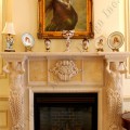 Custom marble fireplace mantel