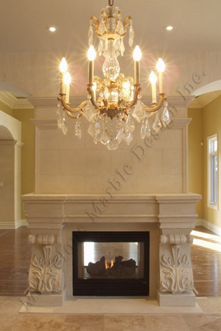 french limestone fireplace surround