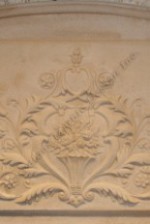 Custom carved tile backsplash