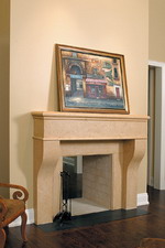 FRENCH COUNTRY limestone fireplace Surround