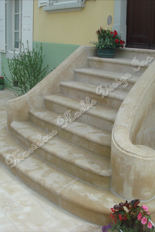 French Limestone Stairs