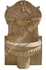 Hand Carved Honed Marble Wall Fountain
