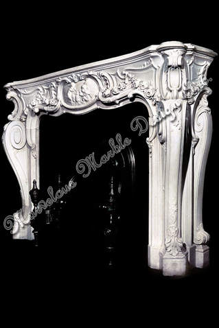 French Style Marble Mantel in carrara marble