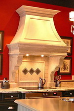 PARMA Cast Stone Range Hood in High Ceiling