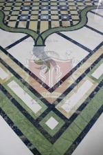 Custom Marble Floor Design with Green Jade