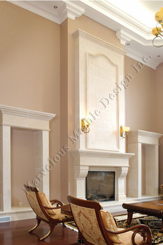Limestone Fireplace Mantel Design