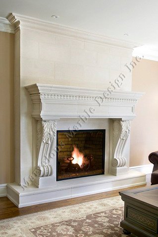 Limestone Fireplace Mantle