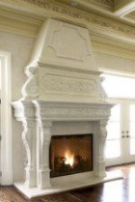 VILLENEUVE italian limestone fireplace mantel