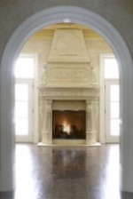 VILLENEUVE italian limestone fireplace mantel
