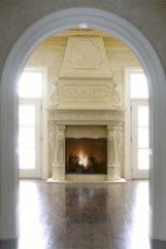 VILLENEUVE italian limestone fireplace mantel