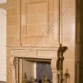 vintage limestone fireplace