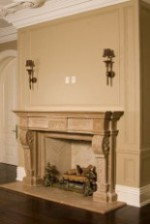 STRATFORD Vintage Limestone Fireplace Mantel Design