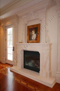 french limestone mantel