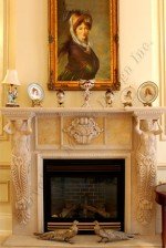 Custom marble fireplace mantel