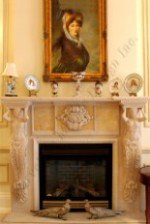 ANGELS Custom marble fireplace mantel