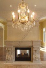 FLOWERED TOSCANA french limestone fireplace surround