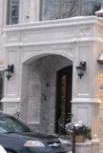 Custom Portico indiana Limestone Entrance with lights