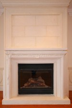 Custom Modern Limestone fireplace Mantel