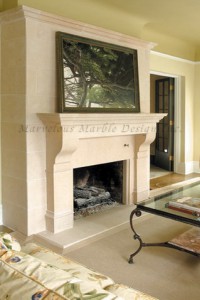 Limestone Custom Fireplace Mantel