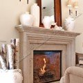 Simple Limestone Mantel