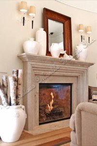 Simple Limestone Mantel