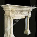hand carved italian limestone fireplace mantel