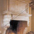 French Limestone Fireplace Mantle