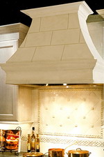 PARMA Cast Stone Range Hood in High Ceiling