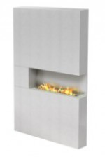 SOLARIS Cast Limestone Modern Electric Fireplace