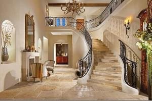 French Limestone Round Stairs