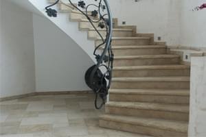 French Limestone Round Stairs