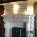 Custom french limestone mantel