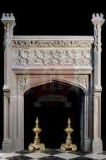 Gothic Limestone Fireplace Mantel