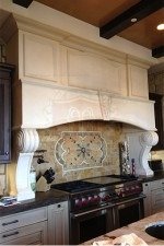 Custom Large Limestone Range Hood