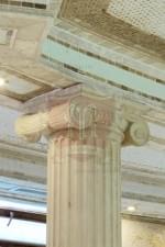 Italian Limestone Columns with Ionic Capital