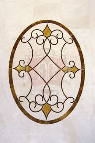 Oval Marble Floor Medallion